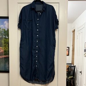 Chic Button-Down Denim Shirt Dress